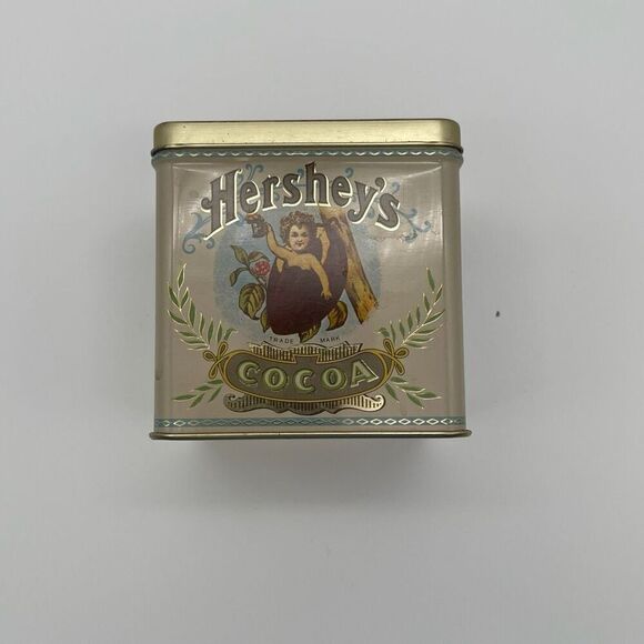 Hershey's Tin Gold Cocoa Square Metal Empty Container Bristolware - Picture 13 of 13